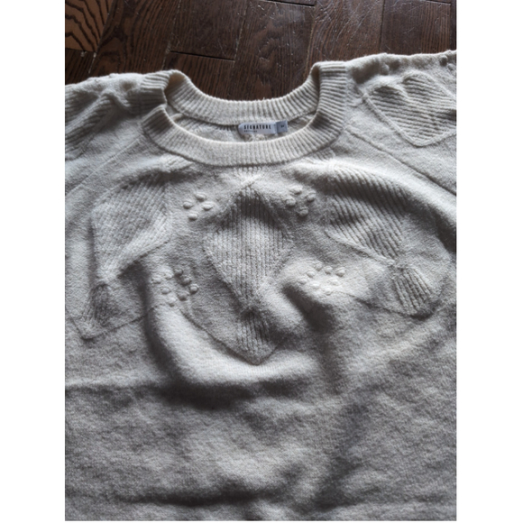 Signature Reitman Cream Bubble/Diamond Knit Bishop Sleeveless Sweater Women 3X - Picture 3 of 7